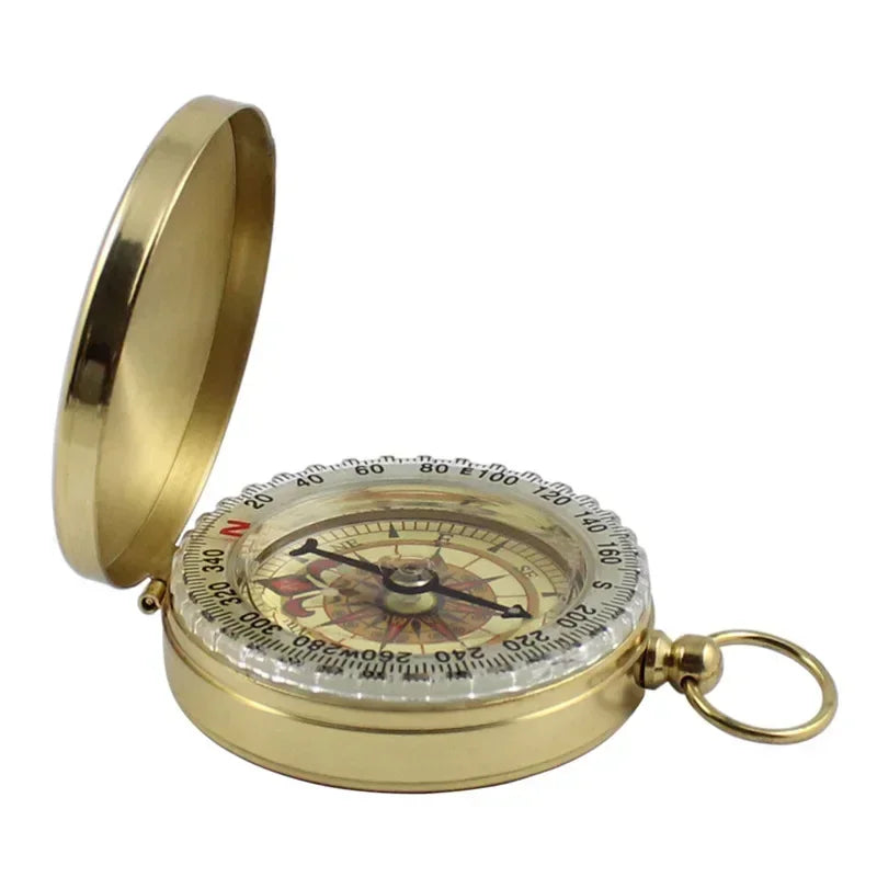 Classic Brass Pocket Compass with Luminous Display
