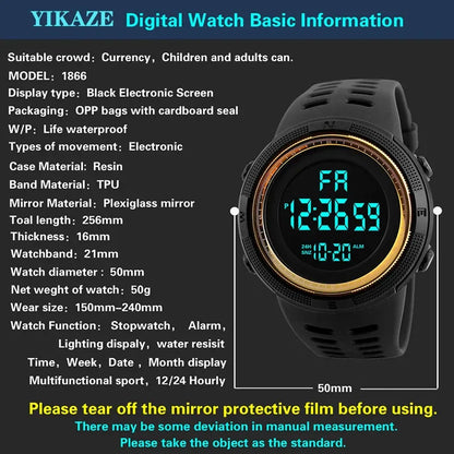 Rugged Digital Sports & Outdoor Watch