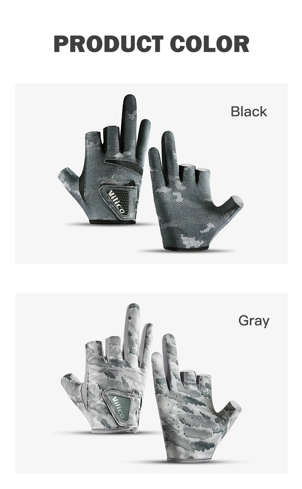 Three-Finger Breathable Fishing Gloves with UV Protection