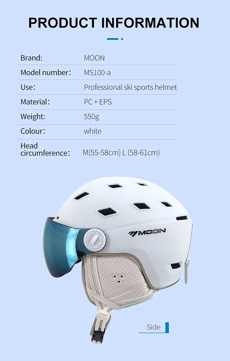 MOON Professional Ski & Snowboard Helmet (with Optional Visor)
