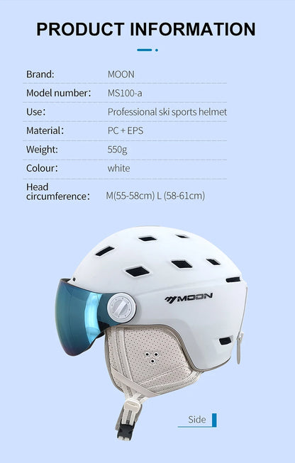 MOON Professional Ski & Snowboard Helmet (with Optional Visor)