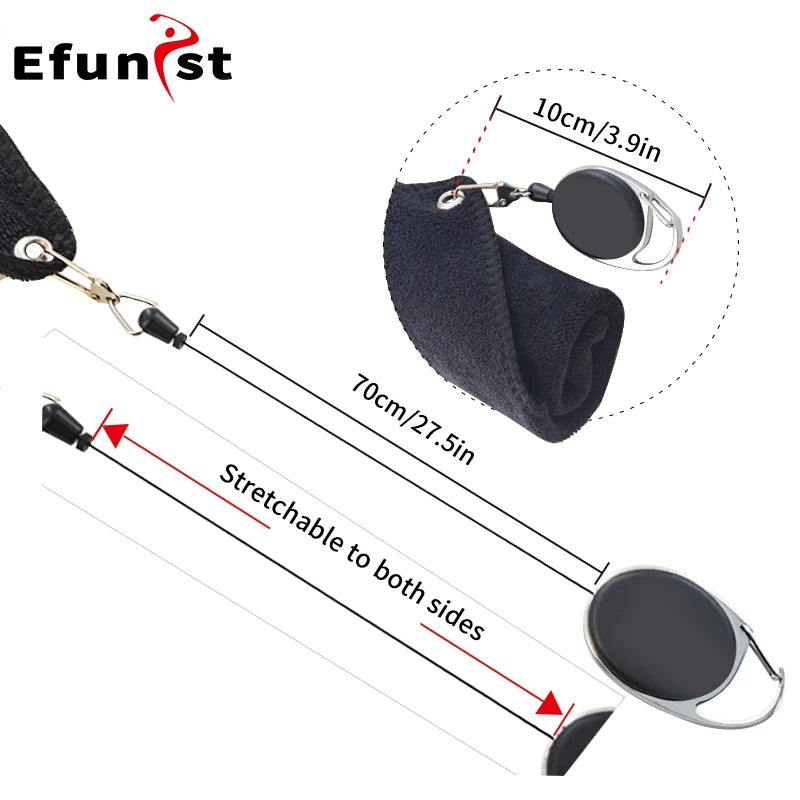 Retractable Microfiber Golf Towel