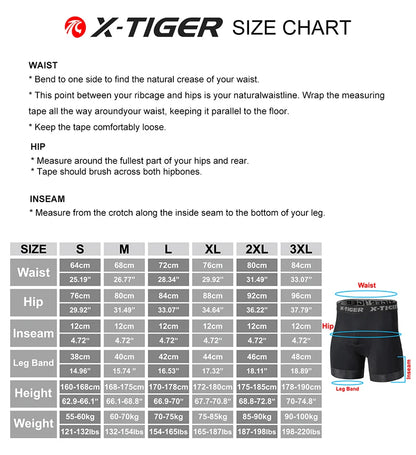 X-TIGER 5D Padded Cycling Underwear Shorts (6-Hour Support)