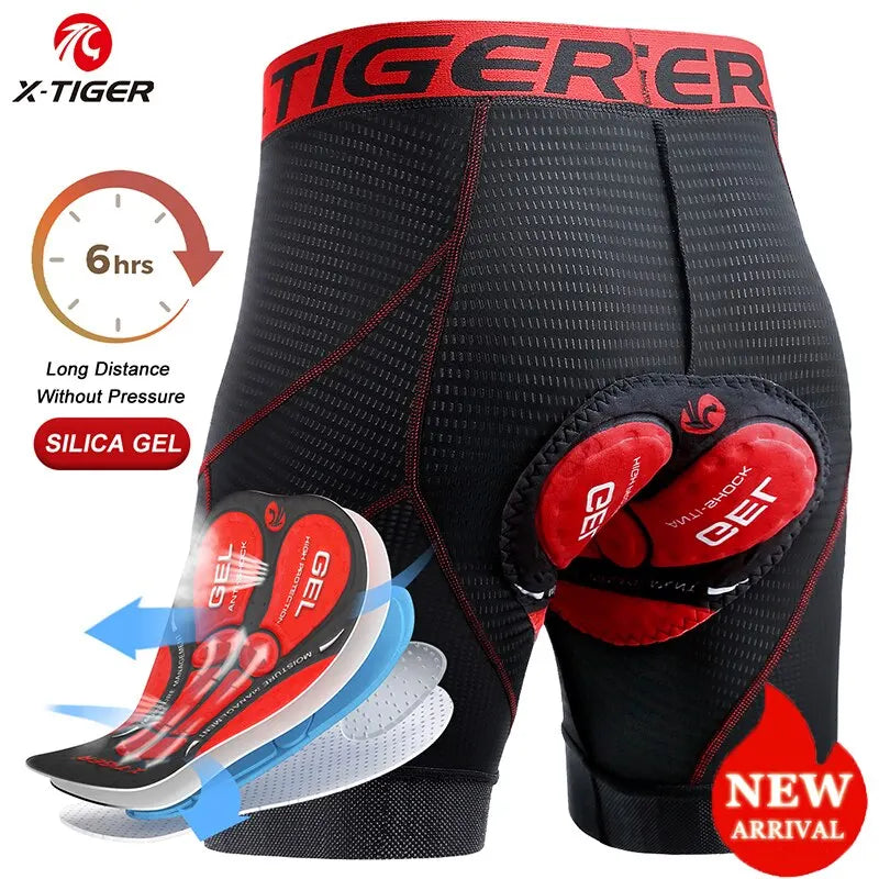 X-TIGER 5D Padded Cycling Underwear Shorts (6-Hour Support)