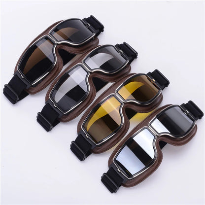 Vintage Leather Motorcycle & Ski Goggles