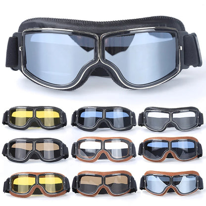 Vintage Leather Motorcycle & Ski Goggles
