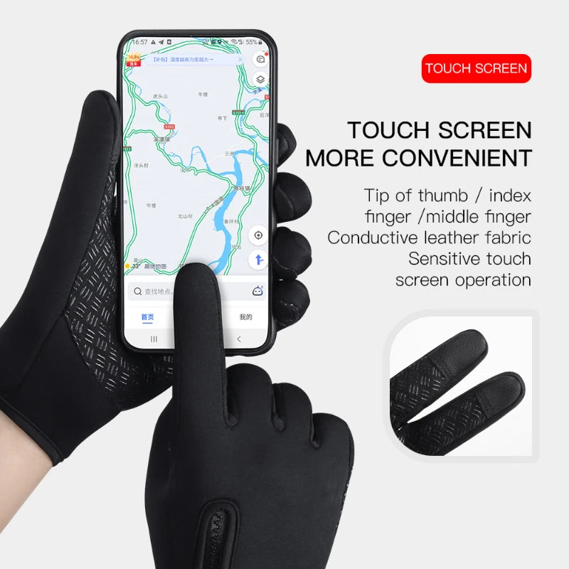 Waterproof Touchscreen Thermal Gloves for Outdoor Sports