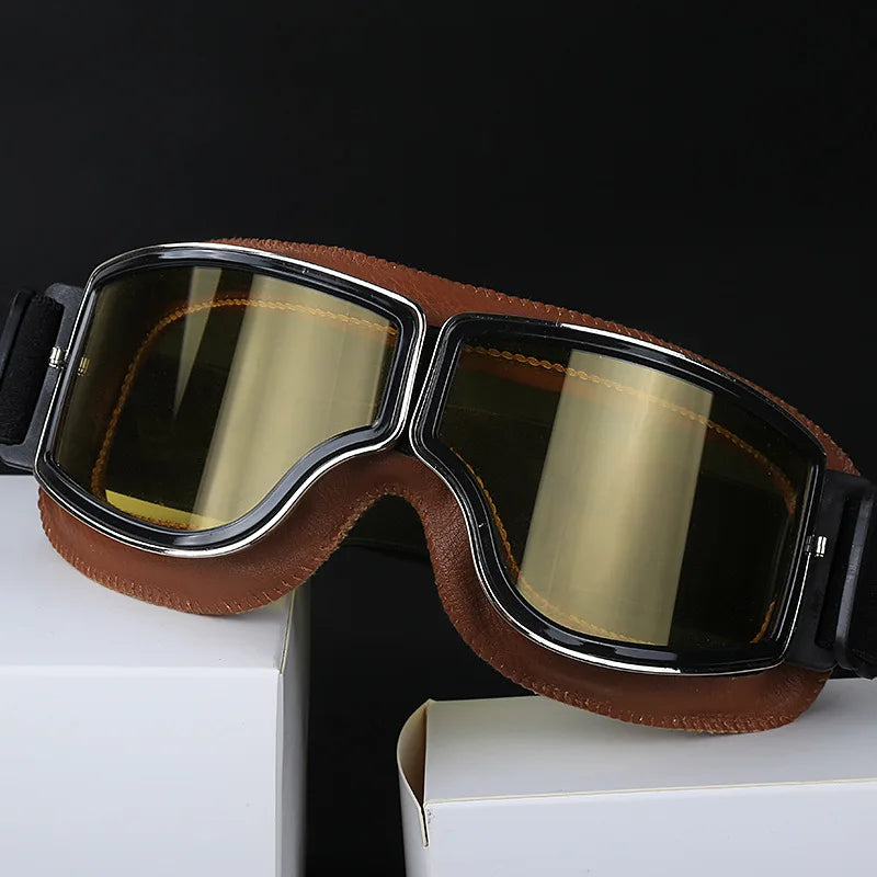Vintage Leather Motorcycle & Ski Goggles