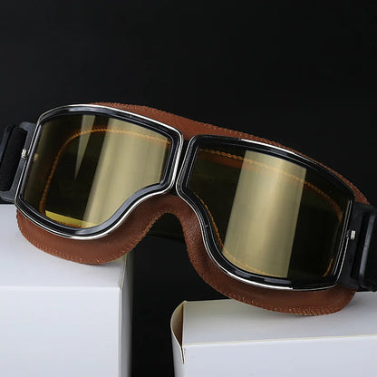 Vintage Leather Motorcycle & Ski Goggles