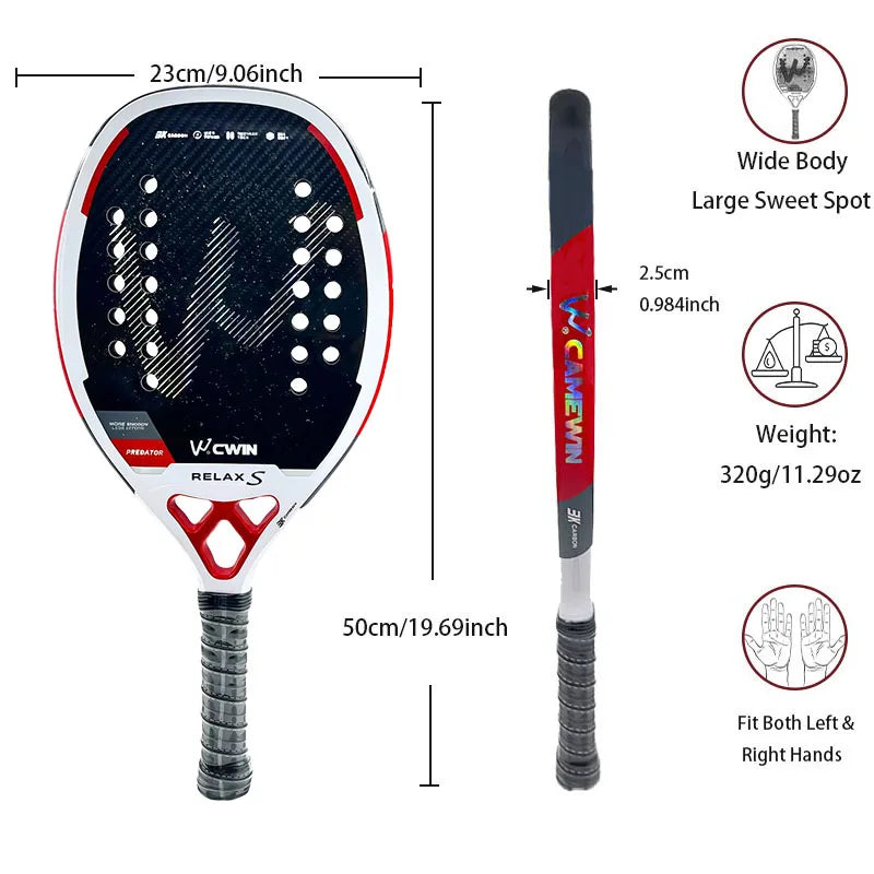 RELAX S 3K Carbon Beach Tennis Racket