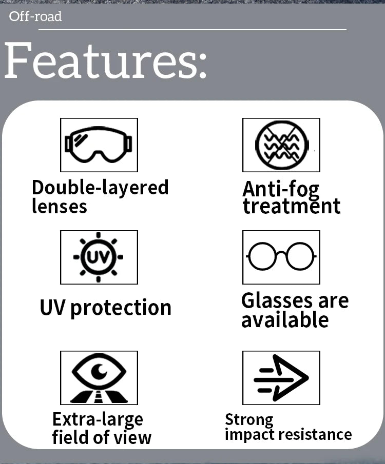FXR Combat MX & Ski Goggles (Anti-Fog Double Lens)