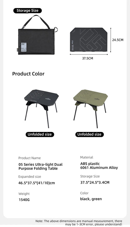 ShineTrip Ultra-light 2-in-1 Convertible Camping Table