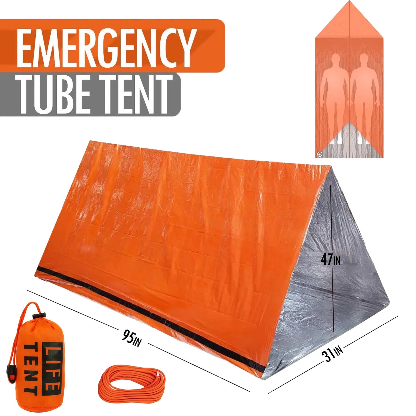 Emergency Survival Shelter Tent (2-Person Mylar Tent)