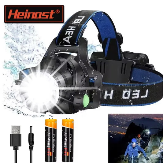 High-Power LED Headlamp (Rechargeable & Waterproof)