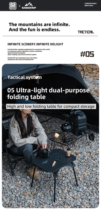 ShineTrip Ultra-light 2-in-1 Convertible Camping Table