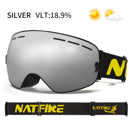 NATFIRE Pro Interchangeable Ski & Snowboard Goggles (OTG)
