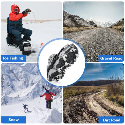 8-Spike Anti-Slip Ice Cleats for Boots & Shoes