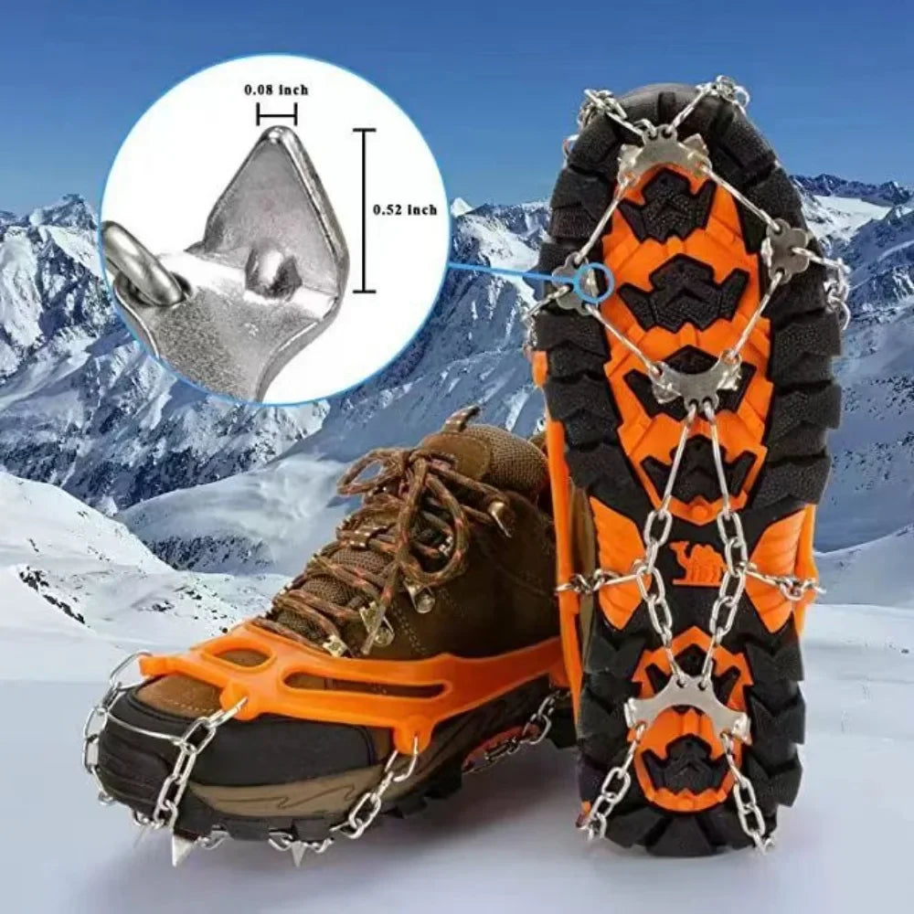 8-Spike Anti-Slip Ice Cleats for Boots & Shoes