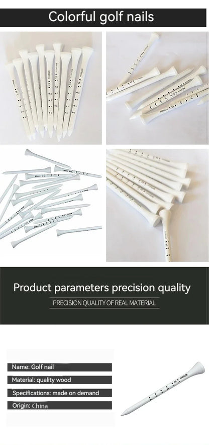 Professional Marked Wooden Golf Tees (50-Pack)