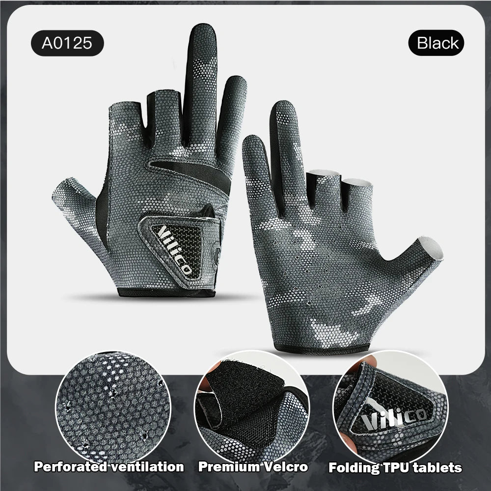 Three-Finger Breathable Fishing Gloves with UV Protection