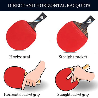 HUIESON 6-Star Carbon Table Tennis Racket Set (2-Pack)