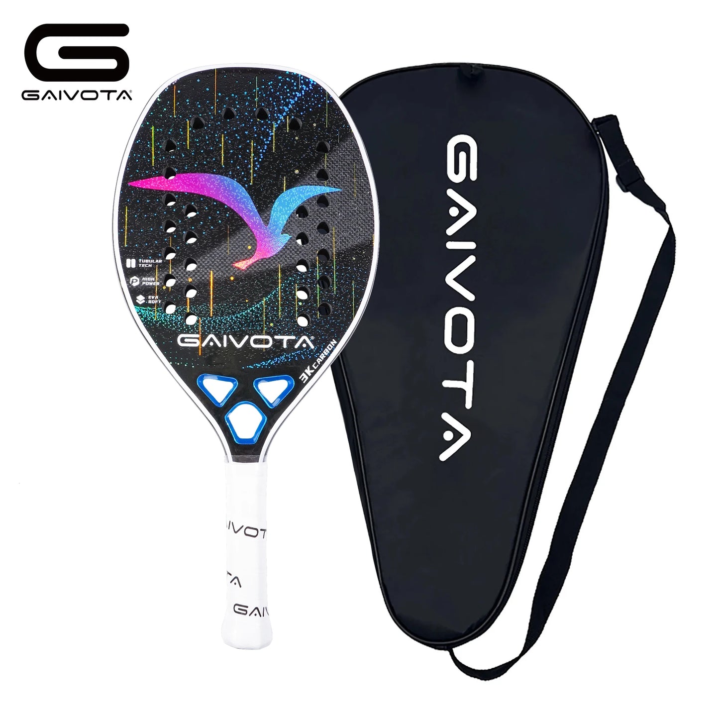 Beach Tennis Racket GAIVOTA BTG-2503 3K Carbon + Backpack (2025)