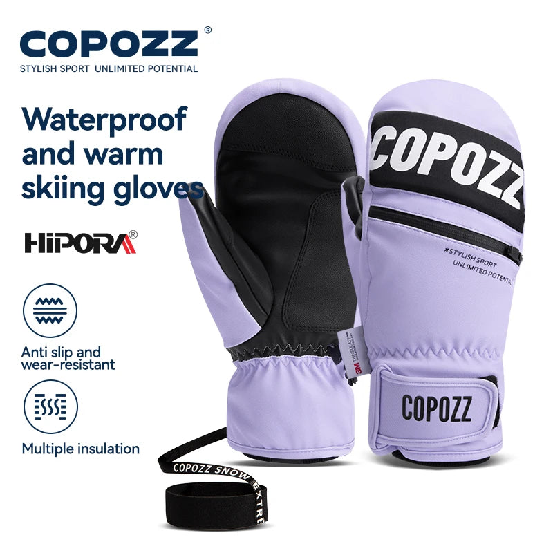 COPOZZ 3M Thinsulate Waterproof Ski Mittens
