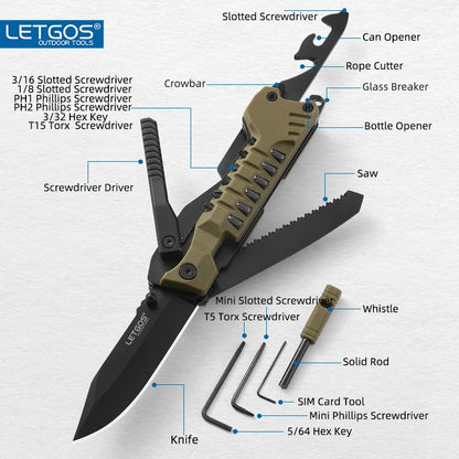 LETGOS 22-in-1 Tactical Multi-Tool Pocket Knife