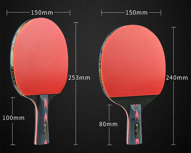 HUIESON 6-Star Carbon Table Tennis Racket Set (2-Pack)