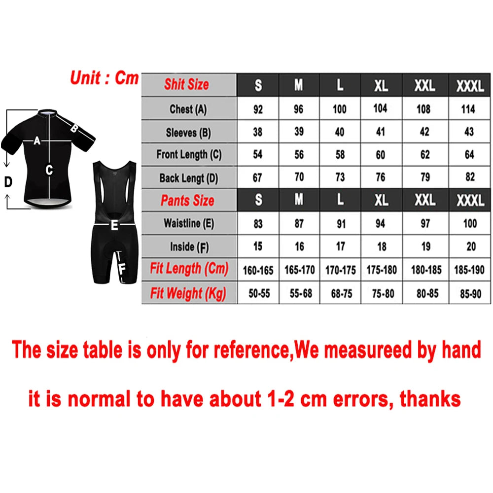 Pro-Team UAE Cycling Jersey & Bib Shorts Set (20D Gel Pad)
