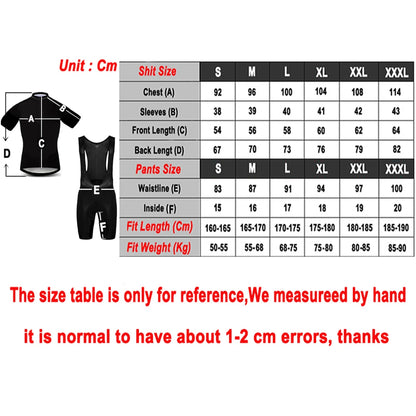 Pro-Team UAE Cycling Jersey & Bib Shorts Set (20D Gel Pad)